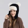 8404 Touca de Inverno Transfronteiriça Acolchoada para Proteção de Orelhas Estilo Coreano Fashionável Mais Fácil de Combinar Chapéu Chapéu Lei Feng Feminino Moderno à Prova de Frio e Quente