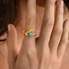Anillo de Rosa Personalizado Elegante Europeo y Americano con 12 Piedras del Zodíaco 2026 Anillo Personalizado de Moda Versátil Estilo Lujo Ligero para el Temperamento de las Mujeres