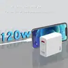 Carregador Super Rápido de 120W Padrão Europeu, Americano e Britânico Adequado para Xiaomi e Huawei Conjunto de Cabeça Carregadora de Carga Rápida