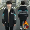 Chaqueta de Algodón Acolchada de Invierno para Niños con Forro de Felpa, Abrigo Engrosado para Niños Mayores, Ropa Nueva de Algodón para Niños para Otoño e Invierno, Chaqueta Acolchada de Algodón Cálida de Moda para Niños