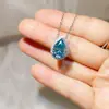 Collar con colgante de moissanita de color gota de agua de 5 quilates, colgante de moissanita estilo europeo y americano, nuevo regalo transfronterizo