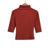Verão Novo Estilo Dobrado Pequeno Gola Alta Look Emagrecedor Roupa Externa Camiseta Leve e Madura Elegante Gola Média Manga Média Top para Mulheres