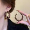 Pendientes de Cuero Plegado Estilo Chica Dulce y Fresca Picante Personalizados Ankora Red, Exagerados y Elegantes, Exquisitos Pendientes Retro de Gran Venta para Mujer
