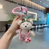 Lindo Peluche Llavero de Oso Muñeca de Dibujos Animados con Peto Colgante de Bolso Lindo y de Moda Colgante Creativo