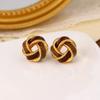 Aretes Aguja de Plata Simple Exquisito Corea del Sur Aretes Color Esmalte para Mujer Lujo Ligero de Alta Gama Estilo Hong Kong Elegante Diario Combinable