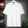 Camiseta de manga corta con hombros caídos de 260 g para hombre y mujer, estilo coreano, color liso, marca de moda, cuello redondo holgado, manga corta, camiseta personalizada de algodón de Xinjiang