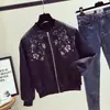 Nueva Chaqueta Bordada Holgada Estilo Coreano para Primavera y Otoño, Chaqueta de Béisbol Bordada Corta Versátil para Estudiantes, Piloto para Mujer, Delgada