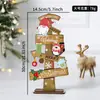 2025 Nuevas Decoraciones Navideñas Adornos para Árbol de Navidad de Escritorio Festivo Mesa de Navidad Adornos Navideños de Madera
