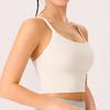 Top Esportivo Yumei Costas Cruzadas para Yoga Feminino, Gola Quadrada, Franzido, À Prova de Impacto, Bojo Fixo, Estampa de Desenho Animado no Peito Sp353