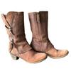 Transfronterizo Nuevo Zapatos para Mujer Tallas Grandes Tacón Grueso Botas de Cuero para Mujer Cremallera Lateral Botas Martin Nuevas Botas de Media Gama Estilo Británico para Mujer
