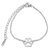 Pulsera de Acero de Titanio con Huella de Perro Transfronteriza Europea y Americana para Mujer Moda Acero Inoxidable Pulsera con Huella de Perro Venta al por Mayor Color Acero No