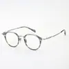 80910 Titanio Puro Montura Completa Montura de Acetato para Hombres y Mujeres, Mismo Estilo que Lindberg, con Aro Recubierto de Pegamento Dorado, Modelo de Diseñador de Shenzhen