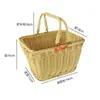 Cesta de Piquenique Personalizada para Exterior, Trançada em Rattan Sintético, para Uso Doméstico, Cesta de Compras de Supermercado, Cesta de Armazenamento Trançada em Rattan Sintético, Cesta para Colheita no Jardim