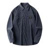 Camisa de pana de manga larga para hombre, estilo Hong Kong, color sólido, holgada, informal, moderna, para jóvenes, otoño