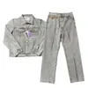 Corteiz Meichao Ilha do Diabo transfronteiriço terno casual high street casal moderno jaqueta jeans casaco jeans