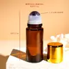 Frasco de óleo essencial de cristal natural, frasco de vidro com rolo de bola de cristal de 30ml, frasco de rolo de cristal para massagem de fragrância