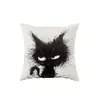 Funda de Almohada Minimalista Gato Blanco y Negro Más Vendida Transfronteriza para Decoración de Sofá del Hogar, Cojín de Coche y Oficina