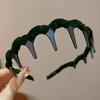 Faixa de Cabeça Ondulada com Cabeça de Caveira Aveludada para Mulheres 2025 Nova Faixa para Lavar o Rosto Estilo Fashion Presilha de Cabelo Coque de Cabelo Acessório de Cabeça
