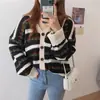 Suéter de Punto Retro Hueco con Bloques de Color Floral Estilo Coreano Chic Nuevo de Primavera y Otoño para Mujer Estilo Holgado Perezoso Moda