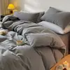 Novo Conjunto de Roupa de Cama de Quatro Peças Espesso 100% Algodão Escovado Capa de Edredom de Algodão Lençol de Elástico Conjunto de Três Peças Roupa de Cama de Luxo Leve Outono/Inverno
