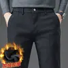 Calças casuais de outono para homens, cintura elástica, novo estilo 2026, moda masculina slim-fit de perna reta para negócios, calças compridas da moda para outono e inverno