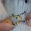 Anillo Europeo y Americano Transfronterizo en Forma de Cruz, Lujo Ligero, Estilo Minimalista Personalizado, Chapado en Cobre con Circonita, Anillo de Moda