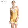 Nuevo Modelo 2026 Pijama de Seda de Peso Pesado de 19 Momme para Mujer, Conjunto de Dos Piezas con Top Camisola y Shorts 100% Seda de Morera