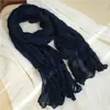 Nuevo Pañuelo de Algodón y Lino 2026 para Mujer, Bufanda de Seda Artística de Color Sólido Delgada de Verano, Bufanda de Cuello Versátil Fruncida, Chal de Protección Solar para Viaje