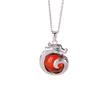 Yilu plata S925 plata esterlina ámbar de sangre lapislázuli colgante de dragón del Zodíaco personalidad retro Dragón Auspicioso colgante de plata