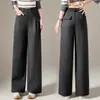 Calça de alfaiataria de alta qualidade com perna curva para mulheres, nova coleção outono 2026, cintura alta, corte solto, modelagem que afina, com caimento fluido, versátil e um design estreito em formato de banana