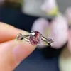 Anillo de espinela birmana natural piedra desnuda tamaño 5*6 mm para el día a día con baño de plata de ley 925