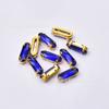 Fundo Dourado 5*15mm Oval Longo Vidro Garra Diamante Ponta Fundo Strass DIY Roupa Sapato Bolsa Decorativa Adesivo Nail Art Diamante Material