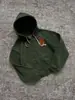 Sudadera con capucha estilo bosque, bordado pesado de ardilla, cordón bicolor, dobladillo de doble apertura, corte holgado, hombros caídos, casual