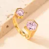 Joyería de Fundición de Acero Inoxidable Nueva Transfronteriza Anillo de Diamante Hexagonal de Lujo Ligero Simple Anillo Abierto Fabricante Mayorista