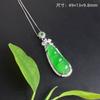 Pingente de Calcedônia Natural de Gelo Pingente Incrustado Yang Verde Fu Feijão Jade Luz Colar de Ágata de Luxo Yang Verde Pod Atacado