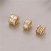 Jiexing Novo Simples Ouro 14K Contas Espalhadas Contas de Transferência da Verdade de Seis Caracteres Acessórios de Pulseira DIY Feitos à Mão