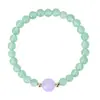 Estilo Popular Xiaohongshu Pulseira de Jade Roxo Lavanda Natural Feita à Mão DIY Pulseira de Contas Redondas 6/10mm Acessórios Atacado