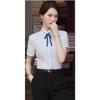 Verano Nueva Camisa de Manga Corta de Color Sólido para Mujer Profesional Delgada Transpirable Blanca Moda Ropa de Trabajo Camisa Gris