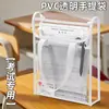 Bolsa Tote Tridimensional para Provas de Estudante, Bolsa Transparente para Provas e Documentos, Bolsa de Armazenamento Classificada por Matéria para Estudantes, Bolsa para Documentos do Vestibular