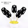 Decoração de Bolo Dia dos Pais Barba Negra Chapéu de Coco Terno Gravata Borboleta Bandeira de Decoração de Bolo Plug-in para Mesa de Sobremesas Fantasia