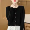Nuevo Suéter Abrigo Casual Holgado Otoño/Invierno 2026 para Mujer, Cárdigan de Punto Suave y Juvenil con Cuello Redondo