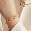 Pulsera de cristal natural al por mayor pulsera de flor de pegamento rojo diseño de nicho femenino pulsera de cristal elegante pulsera de estilo de moda nacional