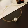 Colar de pérolas grande simples para mulheres moderno legal simples linha de pesca fina luxo leve nicho alta qualidade acessórios suaves que não desbotam