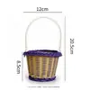 Cesta pequeña de flores para el Día del Maestro, cesta de arreglo de flores frescas, cesta tejida a mano, linda cesta de flores portátil para plantas suculentas, venta al por mayor