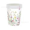Plato de Papel, Vaso de Papel, Banderín con Diseño Floral de Primavera, Mariposa y Lavanda - Set de Decoración para Fiesta