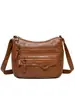 Amazon Fashion Cuatro Estaciones Cuero Suave Multicompartimento Multibolsillo Puntada de Coche Multicapa Bolso de Hombro Cruzado para Mujer