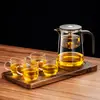 Bule de Chá Elegante Caneca Modelo Novo 2025 Separação Chá-Água Revestimento Interno Totalmente de Vidro Filtro de Um Clique Infusor de Chá Magnético Caneca para Uso Doméstico