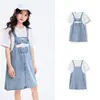 [Mismo Estilo que Sanrio Ip Mall] Vestido de Verano Balabala para Niñas 2024 Niños Mayores Vestido Falso de Dos Piezas