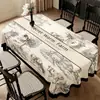 Toalha de mesa oval para sala de jantar estilo francês, à prova d'água, à prova de óleo, lavável, resistente ao calor, nova sensação de luxo leve de alta qualidade, toalha de mesa redonda dobrável