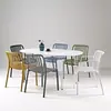 Silla de Comedor de Plástico para Patio Exterior con Listones Verticales y Respaldo Hueco, Silla para Balcón y Sala de Estar, Silla de Comedor Creativa para Ocio para Tienda de Té con Leche